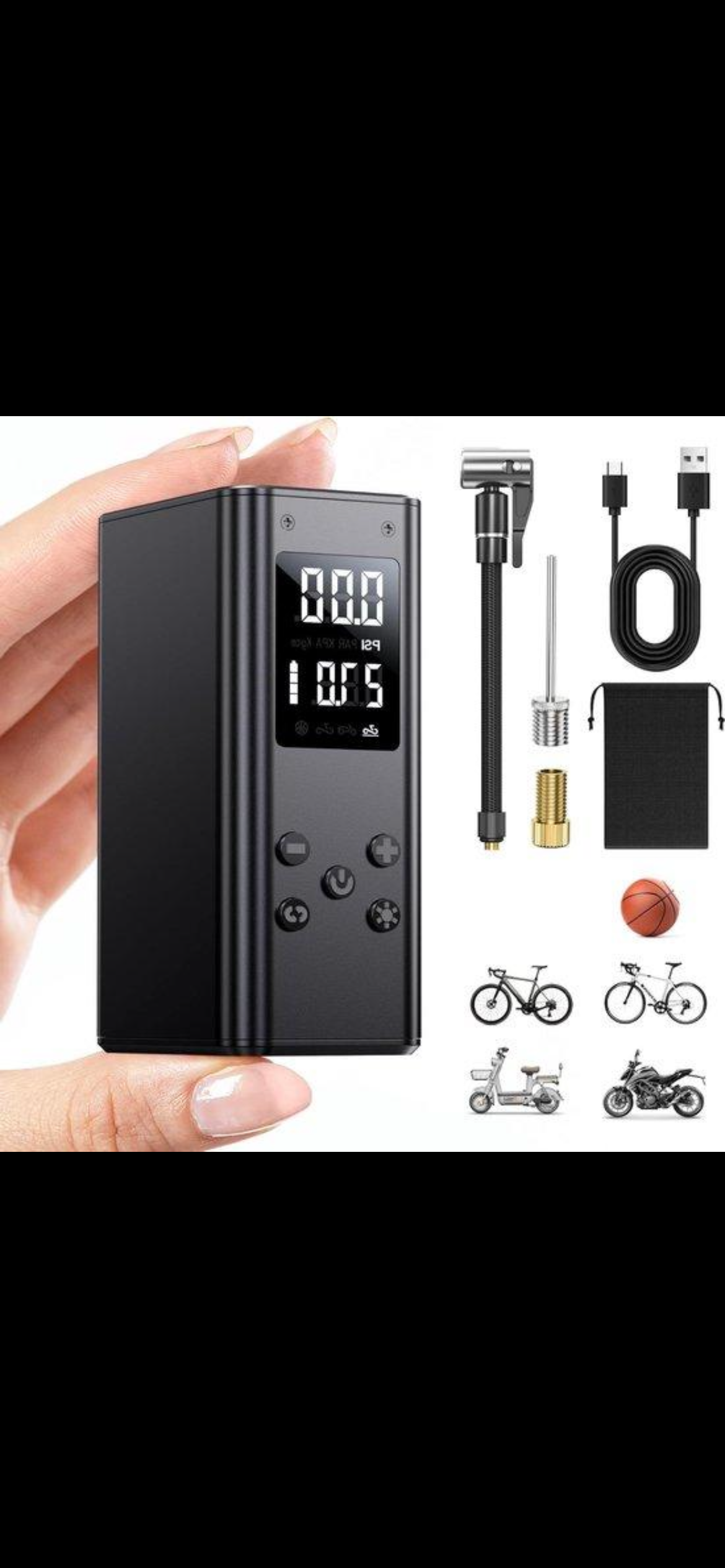 Smart Portable Tyre Inflator – Digital Cordless Air Compressor for Cars, Bikes & Motorcycles